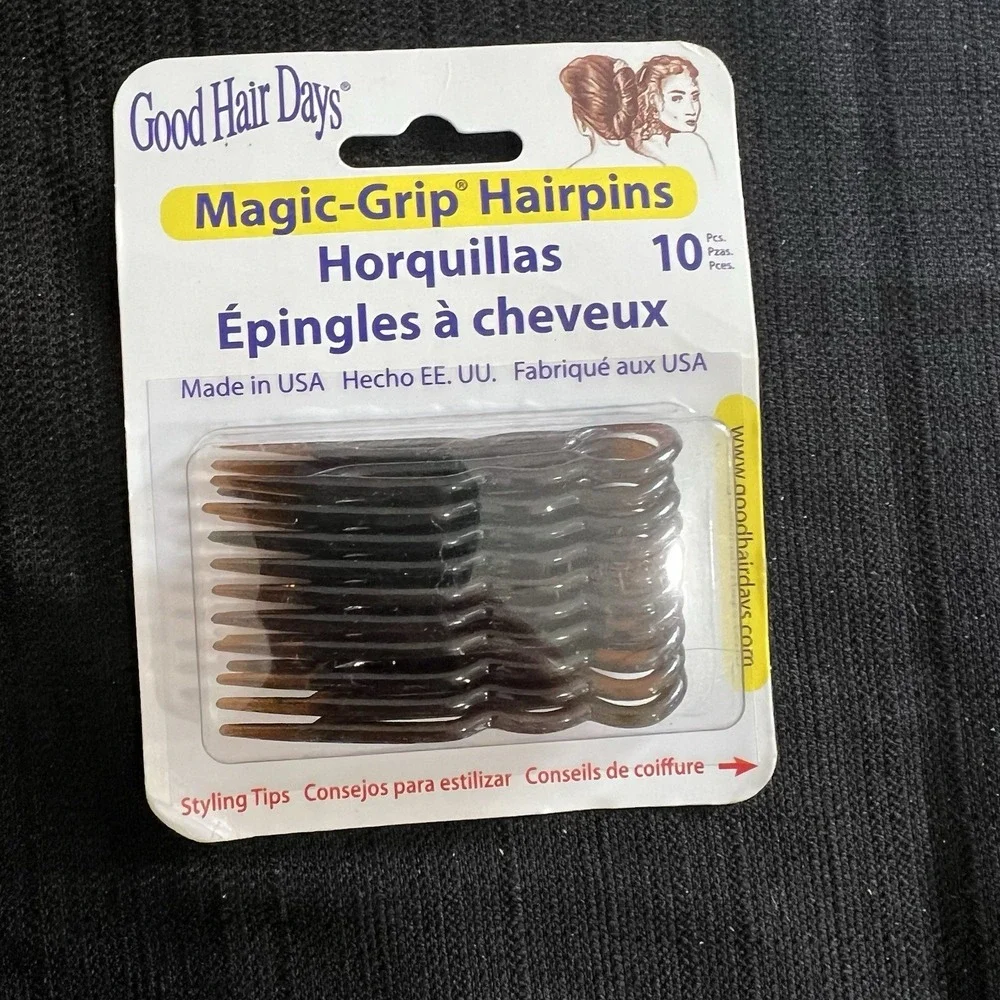 Good Hair Days Magic-Grip Hairpins 10 Pcs Shell Tortoise‎ Brown